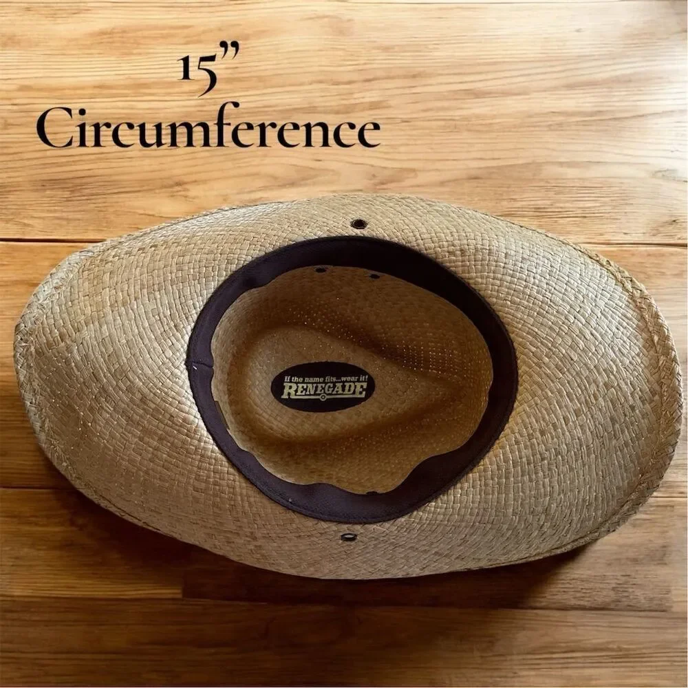 Renegade Made In The USA Unisex Western Straw Hat Removable Band